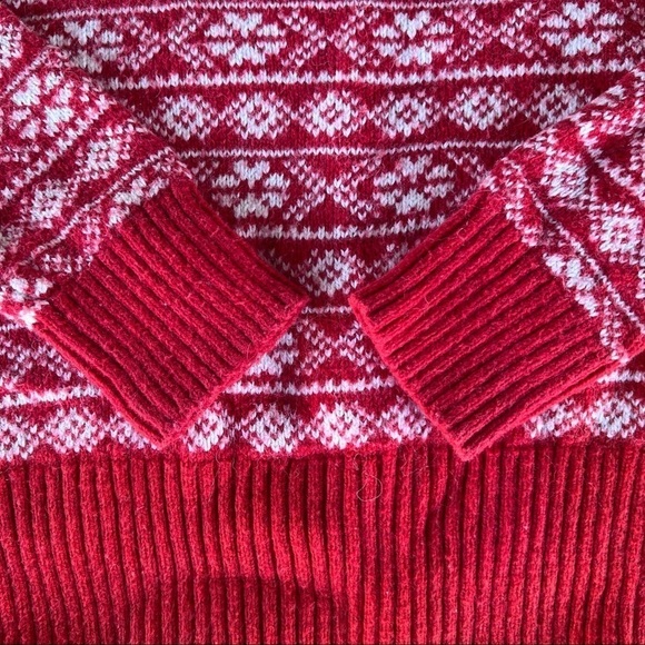 Gap Kids Fair Isle Knit Sweater XS (4-5) Holiday Christmas Red White Long Sleeve - Picture 6 of 8